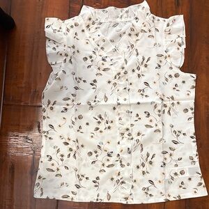 Floral Ruffle Sleeve Blouse